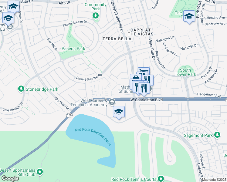 map of restaurants, bars, coffee shops, grocery stores, and more near 11905 Orense Drive in Las Vegas