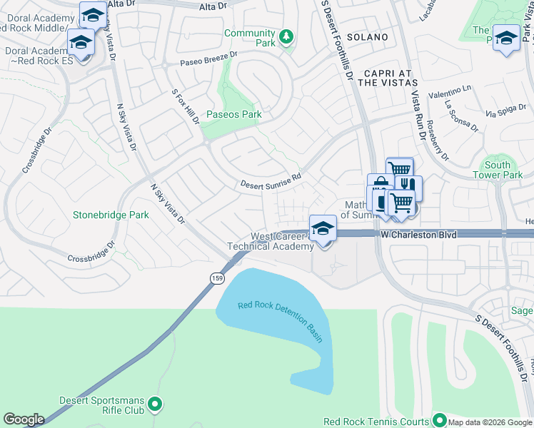 map of restaurants, bars, coffee shops, grocery stores, and more near 12109 Montura Rosa Place in Las Vegas