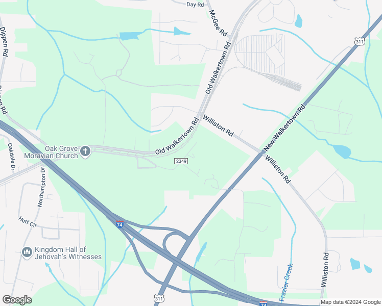 map of restaurants, bars, coffee shops, grocery stores, and more near 234 Hammock Farm Road in Winston-Salem
