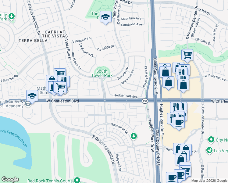 map of restaurants, bars, coffee shops, grocery stores, and more near 11325 Jasper Grove Avenue in Las Vegas
