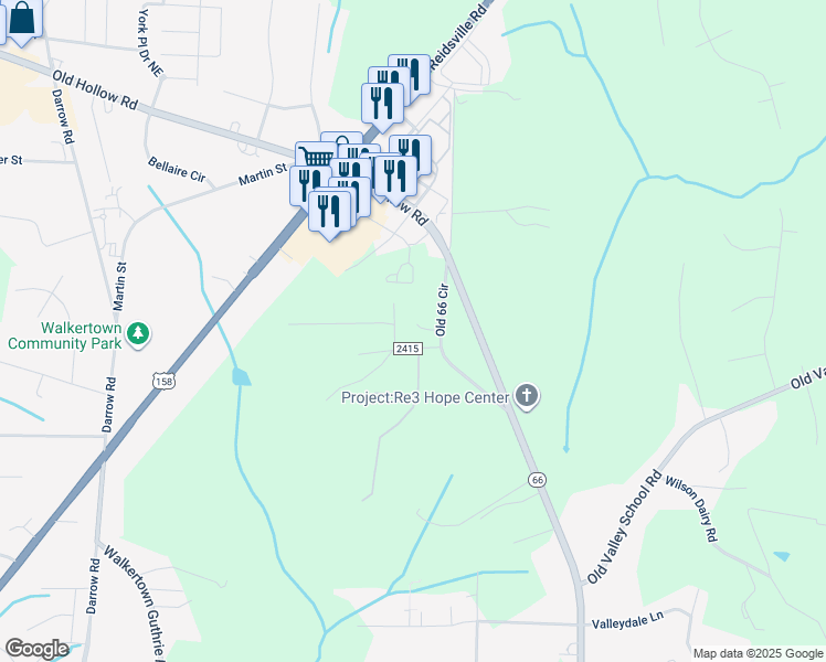 map of restaurants, bars, coffee shops, grocery stores, and more near 4981 George West Road in Kernersville