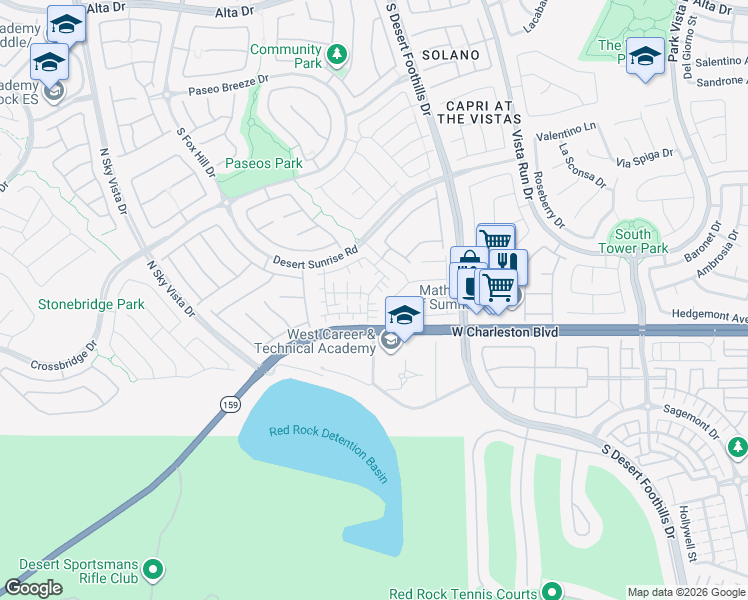 map of restaurants, bars, coffee shops, grocery stores, and more near 11932 Kingfisher Daisy Court in Las Vegas