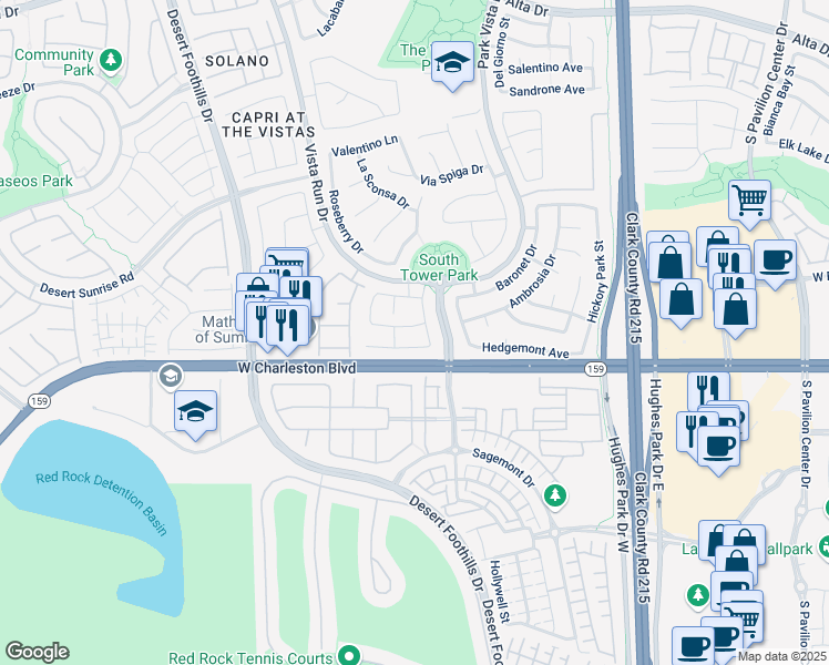 map of restaurants, bars, coffee shops, grocery stores, and more near 11425 Drappo Avenue in Las Vegas