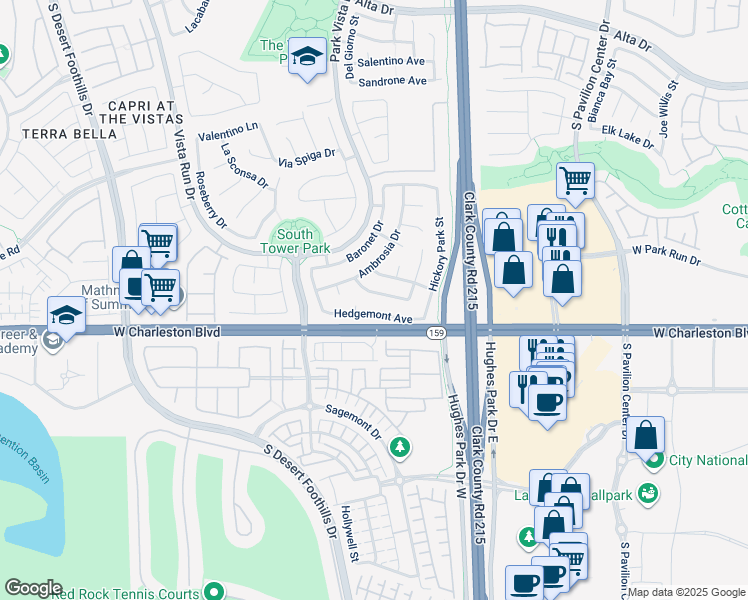 map of restaurants, bars, coffee shops, grocery stores, and more near 11301 Jasper Grove Avenue in Las Vegas