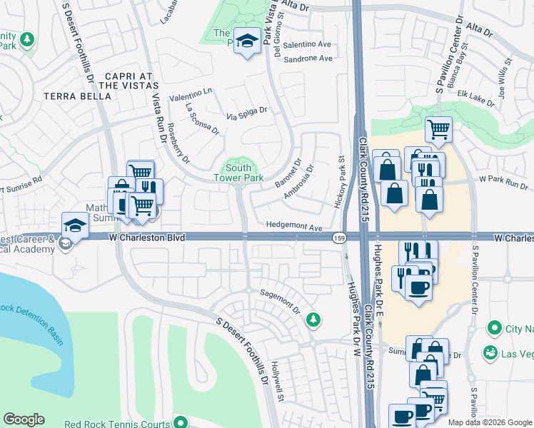 map of restaurants, bars, coffee shops, grocery stores, and more near 11325 Jasper Grove Avenue in Las Vegas