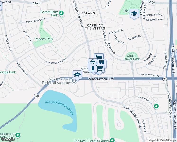 map of restaurants, bars, coffee shops, grocery stores, and more near 1056 Calvia Street in Las Vegas