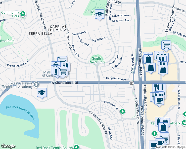 map of restaurants, bars, coffee shops, grocery stores, and more near 11417 Drappo Avenue in Las Vegas