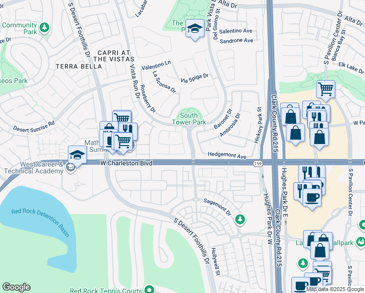 map of restaurants, bars, coffee shops, grocery stores, and more near 11417 Drappo Ave in Las Vegas