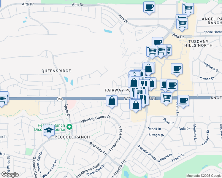 map of restaurants, bars, coffee shops, grocery stores, and more near 937 Bannockburn Street in Las Vegas