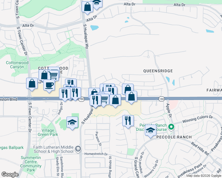 map of restaurants, bars, coffee shops, grocery stores, and more near 9833 Royal Lamb Drive in Las Vegas