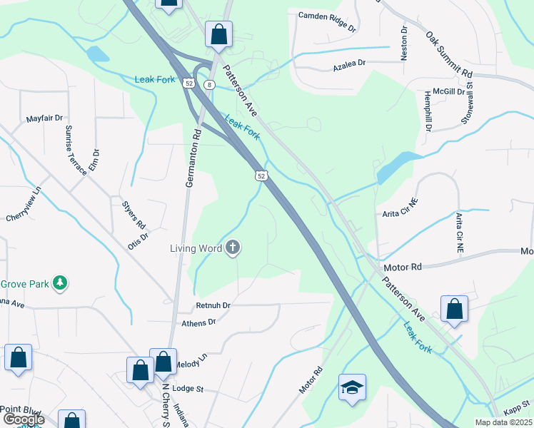map of restaurants, bars, coffee shops, grocery stores, and more near 4968 Trent Hill Drive in Winston-Salem