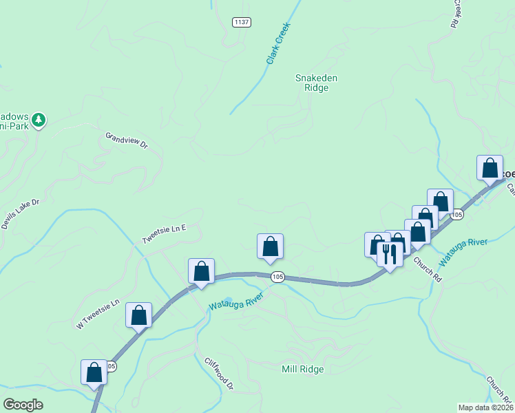 map of restaurants, bars, coffee shops, grocery stores, and more near 850 Boulder Gardens Road in Banner Elk