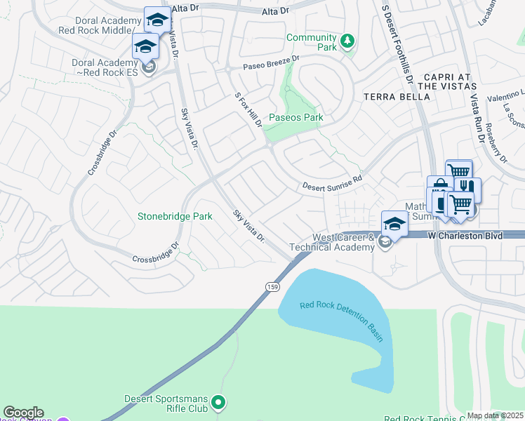 map of restaurants, bars, coffee shops, grocery stores, and more near 944 White Feather Lane in Las Vegas
