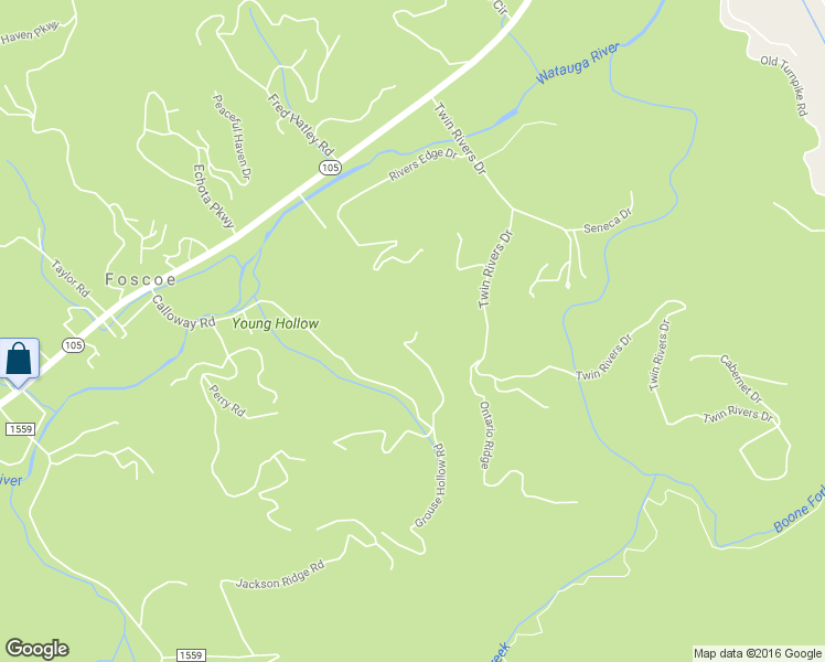 map of restaurants, bars, coffee shops, grocery stores, and more near 375 Fox Cove Road North in Boone