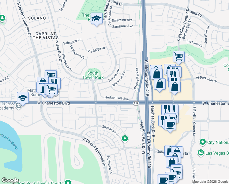 map of restaurants, bars, coffee shops, grocery stores, and more near 11325 Jasper Grove Avenue in Las Vegas