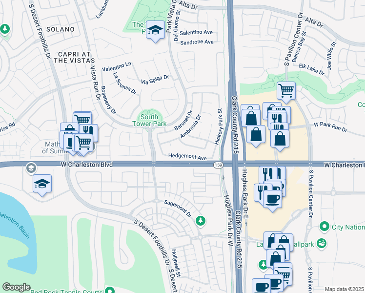 map of restaurants, bars, coffee shops, grocery stores, and more near 11325 Jasper Grove Avenue in Las Vegas