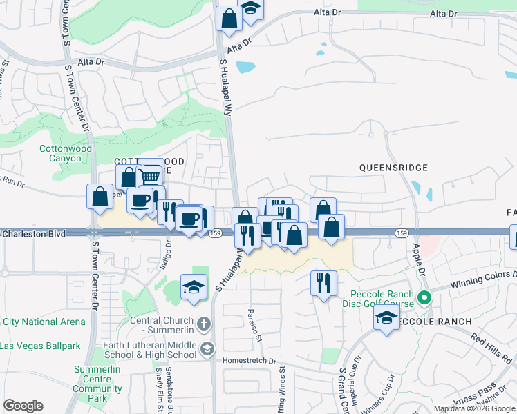 map of restaurants, bars, coffee shops, grocery stores, and more near 945 Granger Farm Way in Las Vegas