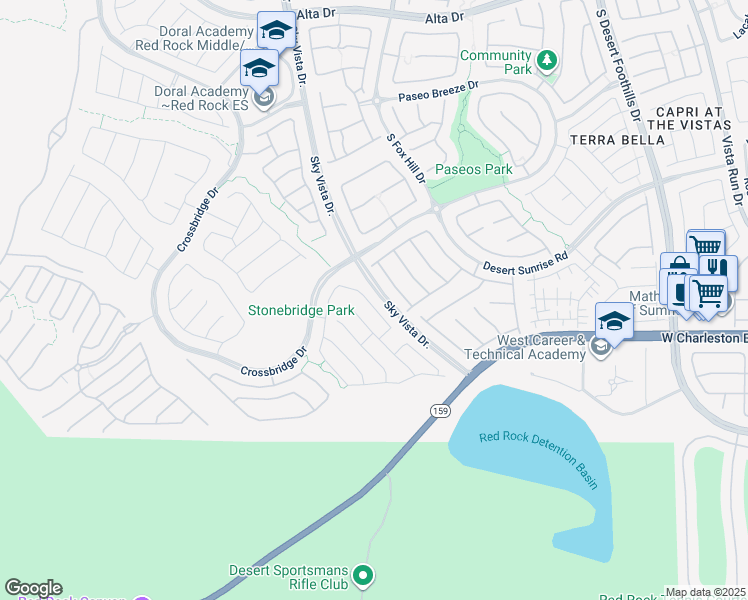 map of restaurants, bars, coffee shops, grocery stores, and more near 844 Elmstone Place in Las Vegas