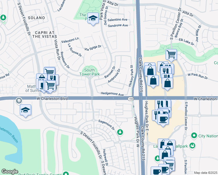 map of restaurants, bars, coffee shops, grocery stores, and more near 11325 Jasper Grove Avenue in Las Vegas