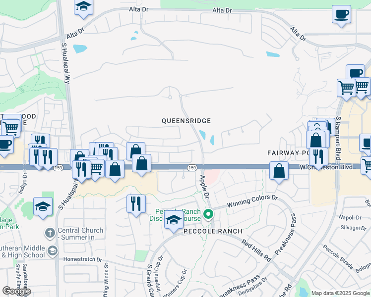 map of restaurants, bars, coffee shops, grocery stores, and more near 9605 Gavin Stone Avenue in Las Vegas