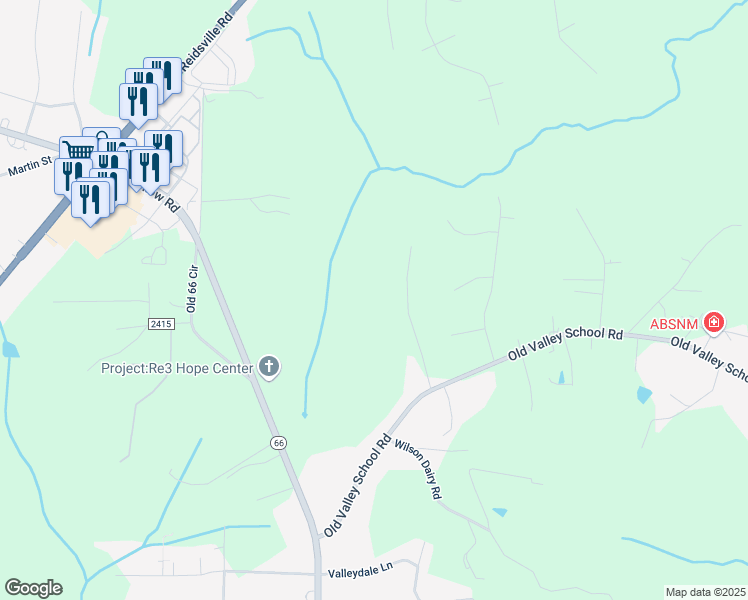 map of restaurants, bars, coffee shops, grocery stores, and more near 2542 Fdy Joyce Road in Kernersville