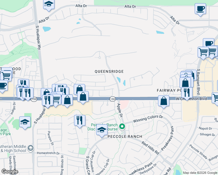 map of restaurants, bars, coffee shops, grocery stores, and more near 9605 Gavin Stone Avenue in Las Vegas