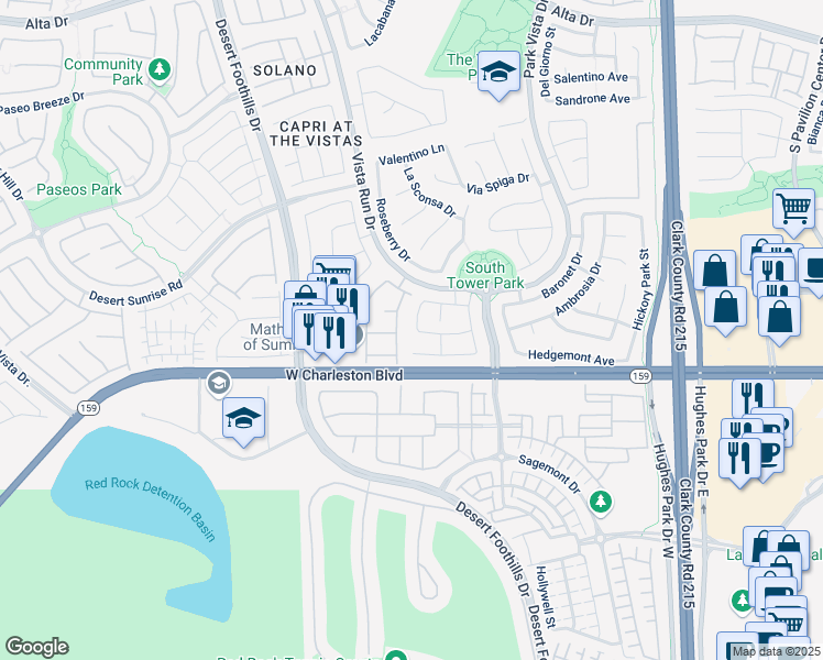 map of restaurants, bars, coffee shops, grocery stores, and more near 1041 Newbold Street in Las Vegas