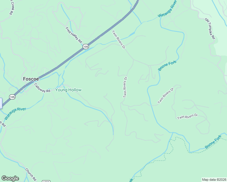 map of restaurants, bars, coffee shops, grocery stores, and more near 375 Fox Cove Road North in Boone
