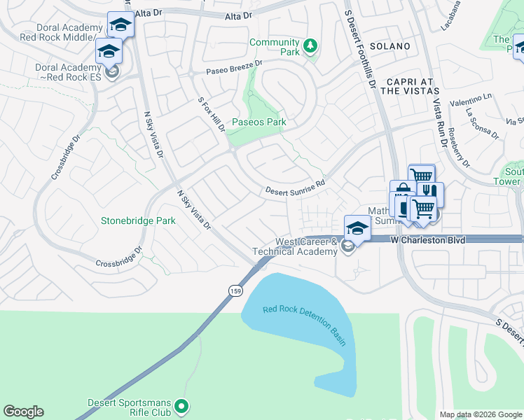 map of restaurants, bars, coffee shops, grocery stores, and more near 12141 Capilla Real Avenue in Las Vegas