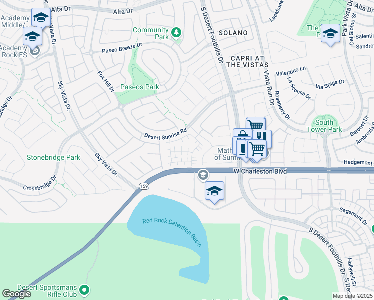 map of restaurants, bars, coffee shops, grocery stores, and more near 1025 Burson Street in Las Vegas