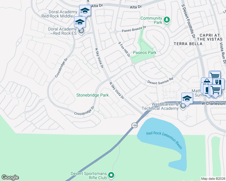 map of restaurants, bars, coffee shops, grocery stores, and more near 836 Elmstone Place in Las Vegas