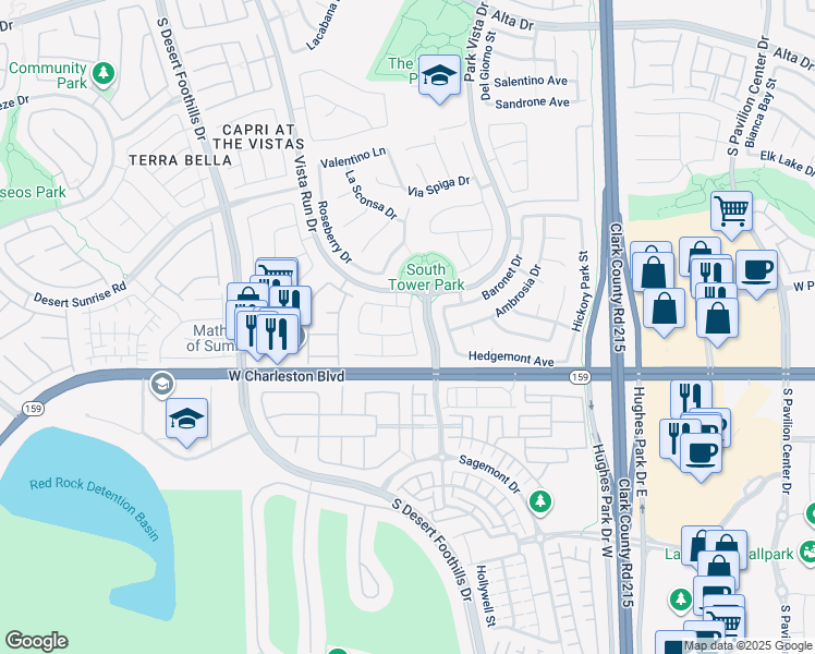 map of restaurants, bars, coffee shops, grocery stores, and more near 11420 Drappo Avenue in Las Vegas