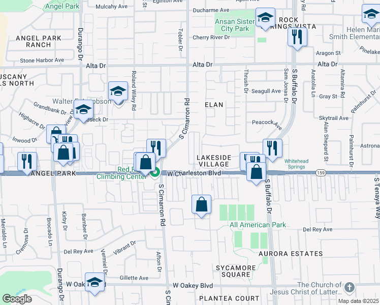 map of restaurants, bars, coffee shops, grocery stores, and more near 1024 Sun wood Drive in Las Vegas