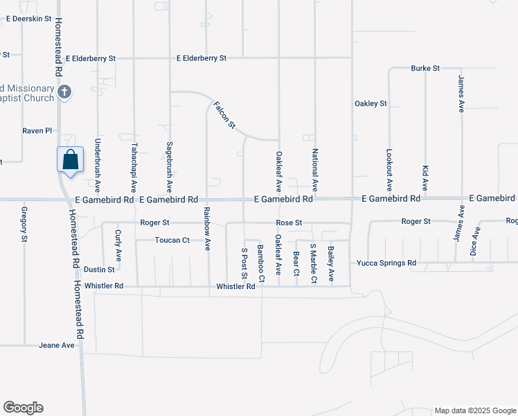 map of restaurants, bars, coffee shops, grocery stores, and more near 3631 East Gamebird Road in Pahrump