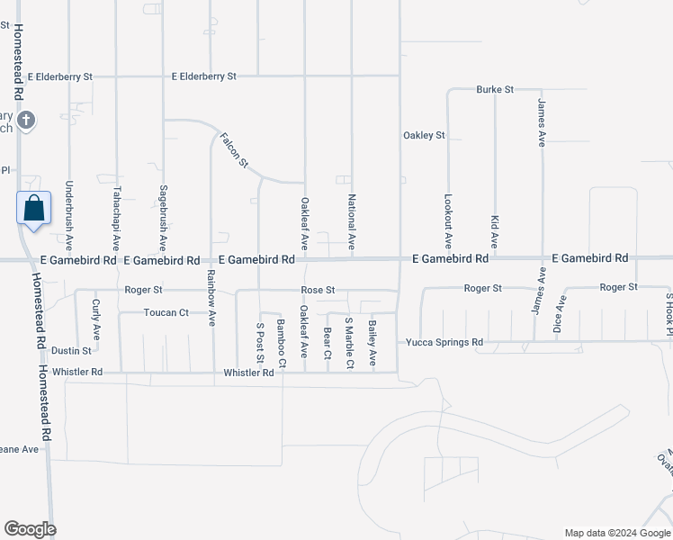 map of restaurants, bars, coffee shops, grocery stores, and more near 3781 East Gamebird Road in Pahrump