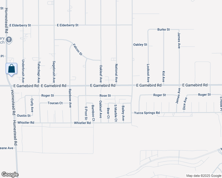 map of restaurants, bars, coffee shops, grocery stores, and more near 3781 East Gamebird Road in Pahrump