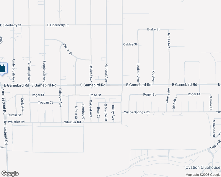 map of restaurants, bars, coffee shops, grocery stores, and more near 3901 East Gamebird Road in Pahrump