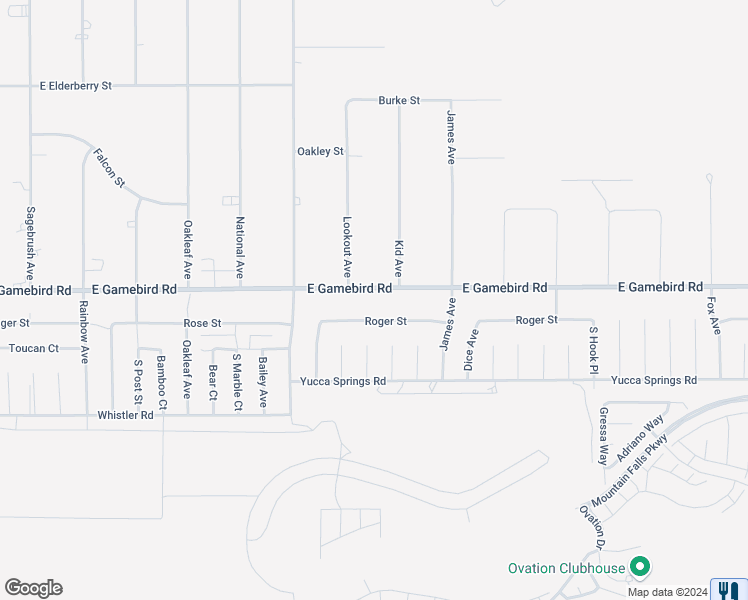 map of restaurants, bars, coffee shops, grocery stores, and more near 4201 East Gamebird Road in Pahrump