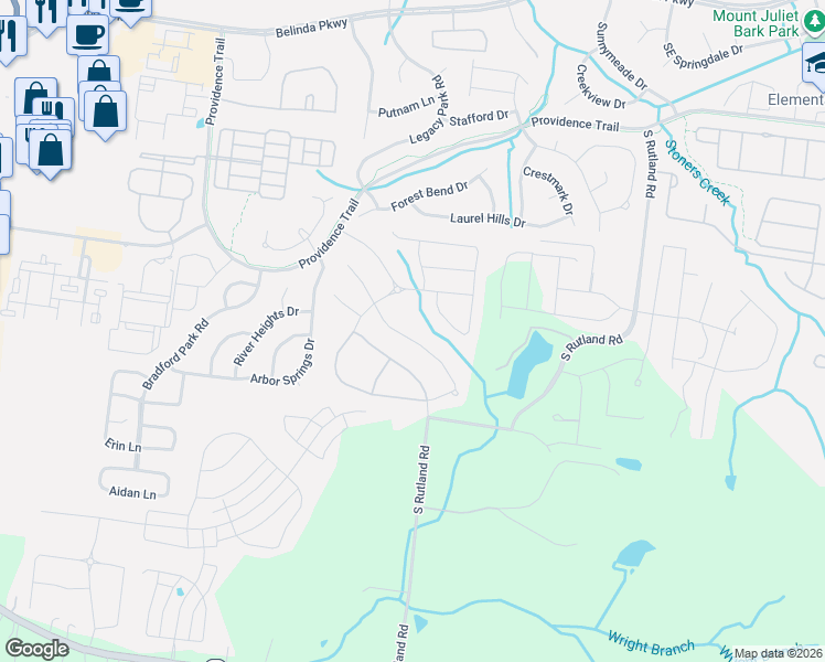 map of restaurants, bars, coffee shops, grocery stores, and more near 811 Ava Lane in Mt. Juliet