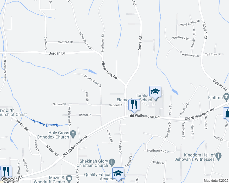 map of restaurants, bars, coffee shops, grocery stores, and more near 4912 Pendry Street in Winston-Salem