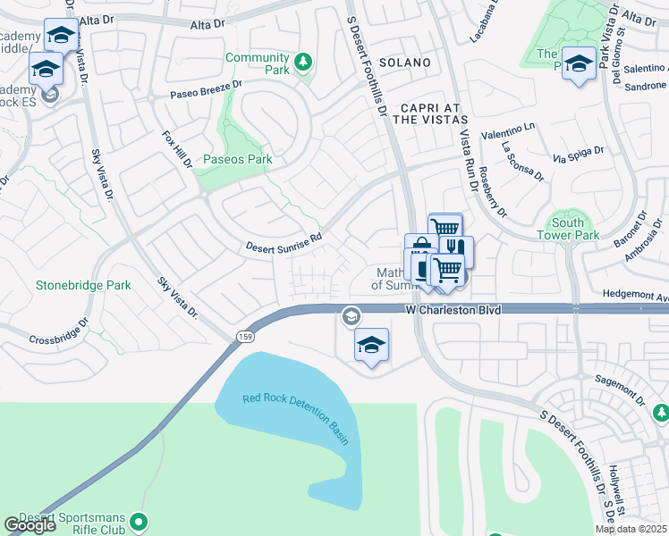 map of restaurants, bars, coffee shops, grocery stores, and more near 1025 Burson St in Las Vegas