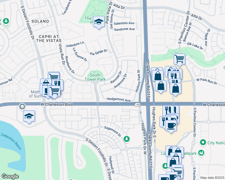 map of restaurants, bars, coffee shops, grocery stores, and more near 11325 Jasper Grove Avenue in Las Vegas
