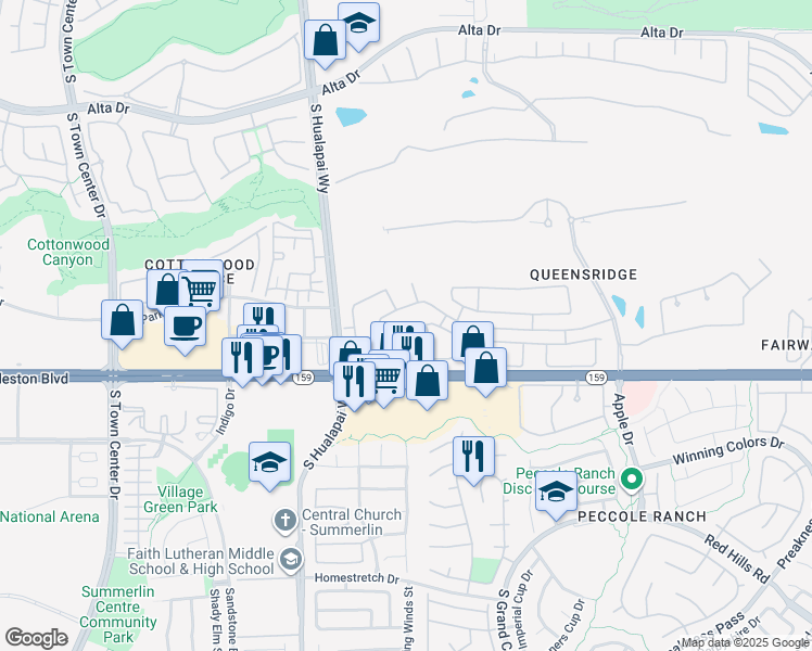 map of restaurants, bars, coffee shops, grocery stores, and more near 9840 Royal Lamb Drive in Las Vegas