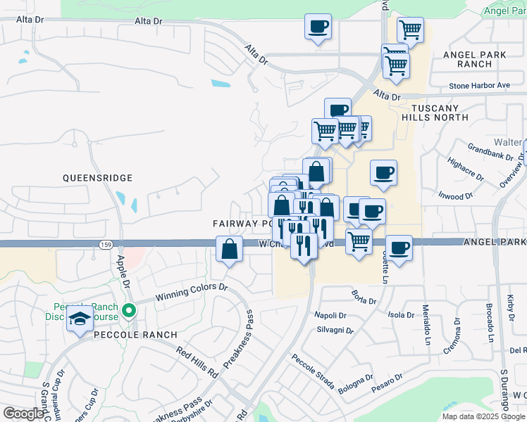 map of restaurants, bars, coffee shops, grocery stores, and more near 988 Paisley Street in Las Vegas