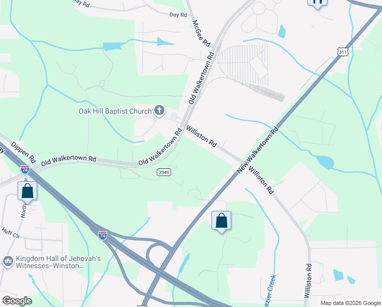 map of restaurants, bars, coffee shops, grocery stores, and more near 240 Hammock Farm Road in Winston-Salem