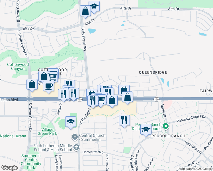 map of restaurants, bars, coffee shops, grocery stores, and more near 9840 Royal Lamb Drive in Las Vegas