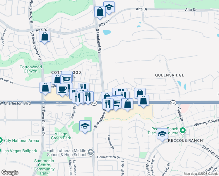 map of restaurants, bars, coffee shops, grocery stores, and more near 812 Sir James Bridge in Las Vegas