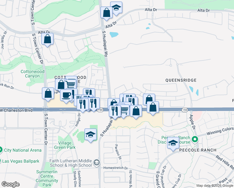 map of restaurants, bars, coffee shops, grocery stores, and more near 812 Sir James Bridge in Las Vegas