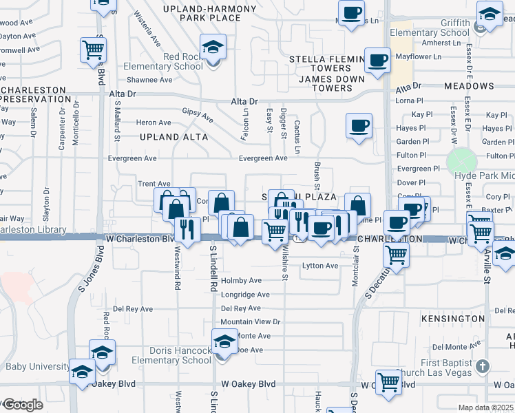 map of restaurants, bars, coffee shops, grocery stores, and more near 5213 Cory Place in Las Vegas