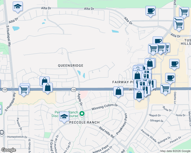 map of restaurants, bars, coffee shops, grocery stores, and more near 9400 Fontainbleu Drive in Las Vegas